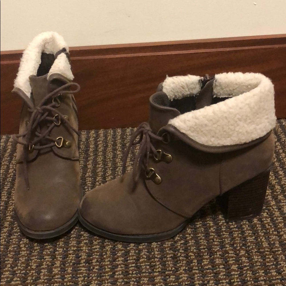 Brown Faux Sterling Booties